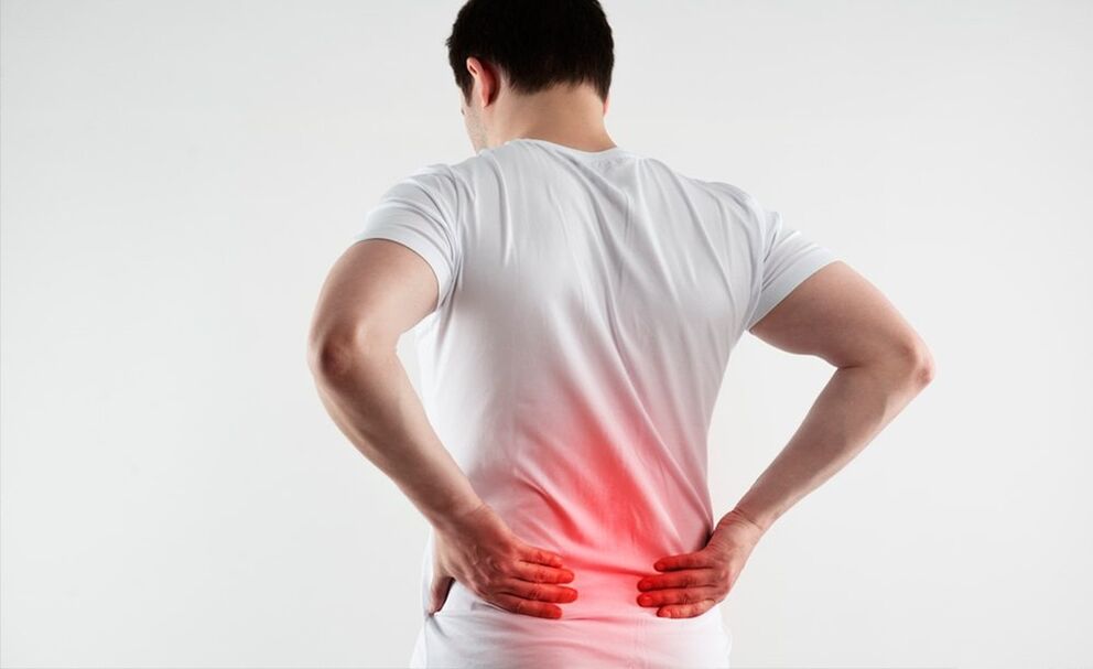 back pain caused by osteochondrosis